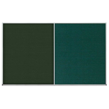United Visual Products Double Door Radius Corkboard, 42"x32", Sat UV70025RC-SATIN-CORK